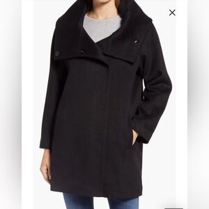 Gallery Black Petite Wool Coat